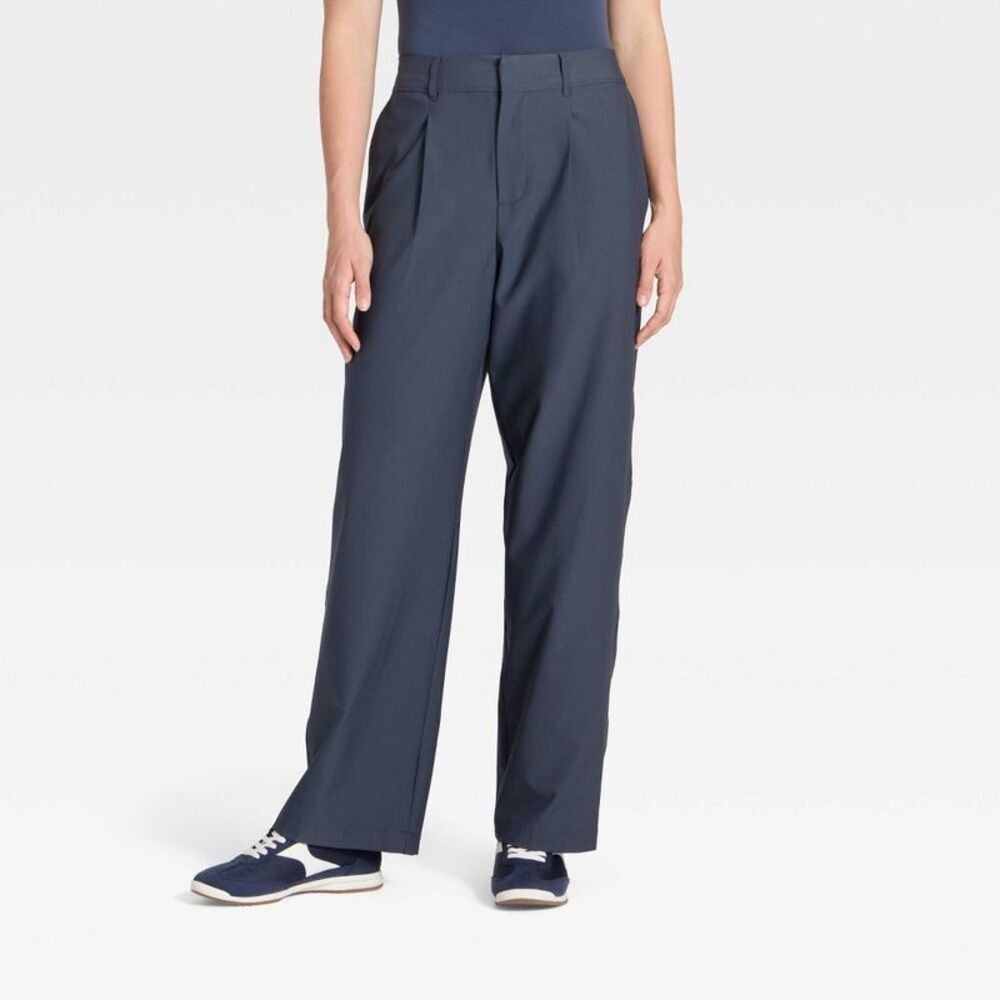 all in motion Navy Wide-Leg Pleated Pants